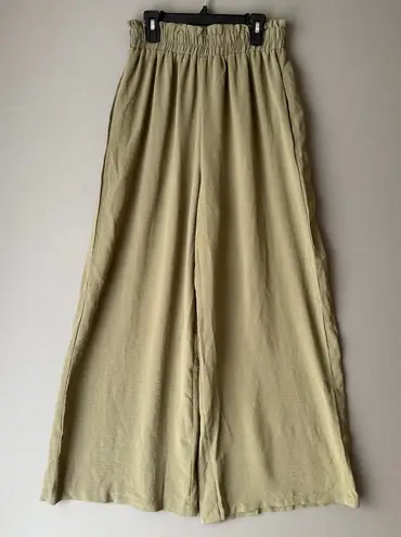 Simplee Wide Leg Pants Size S Olive Green