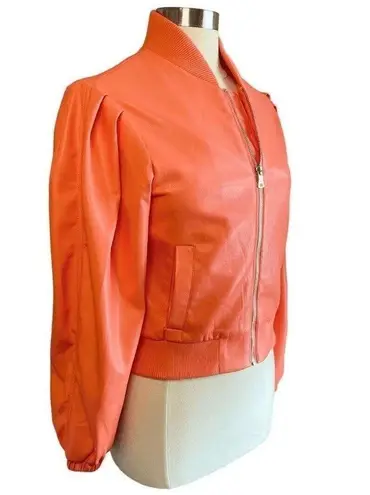 NWT House Of Harlow Vegan Leather Coral Bomber Jacket