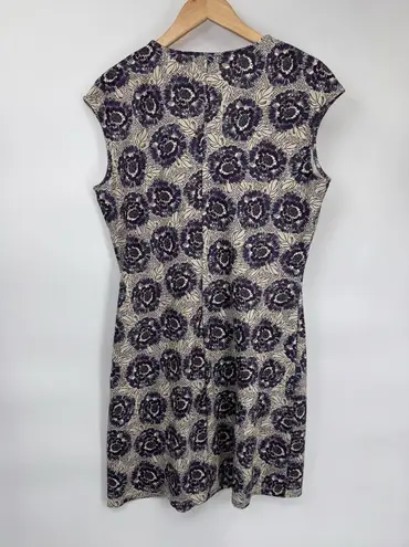 REI Athletic Hiking Dress Womens Medium Tan Purple Floral Print Zip Pocket