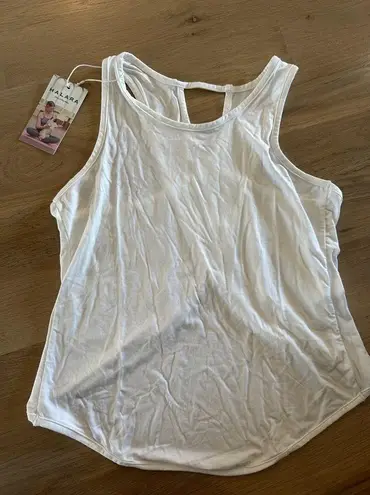 HalaraCut Out Asymmetric Hem Sheer Casual Tank Top white NWT