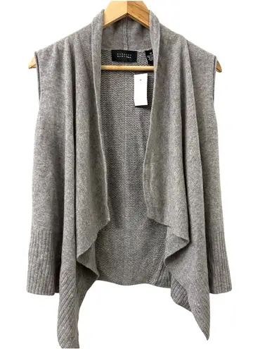 barney's new york Barney’s XS Cashmere Heather Gray Sleeveless Sweater Cardigan Waterfall Neutral