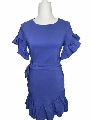 Drew  Mai Ruffle Wrap Dress In Blue Size XS