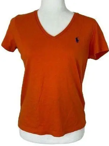 Polo Ralph Lauren womens Classic V Neck Short Sleeves bright Orange M