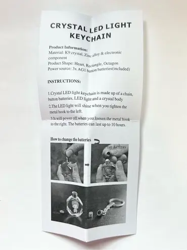 Crystal Elephant Keychain with Silver Tone Hardware and Light Up Feature