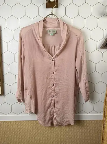 Saturday Sunday by Anthropologie Light Pink Button Up Blouse