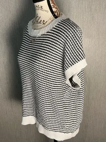 PRETTYGARDEN Black and White Knit Sweater Size XL
