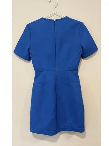 Tibi Dress Womens Half Sleeve Mini Scuba Cobalt Blue Dress Size Small 1769