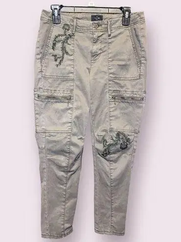 White House | Black Market  Embroidered Utility Slim Cargo Jeans - size 2