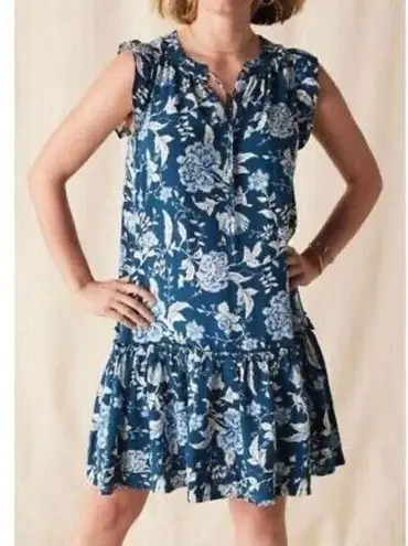 Matilda Jane Sleeveless Enchanted Garden Above Knee Dress Serenity Blue Floral M