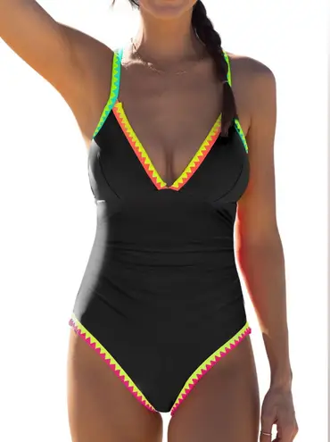 NWT Popvil One Piece Swimsuit Medium Black