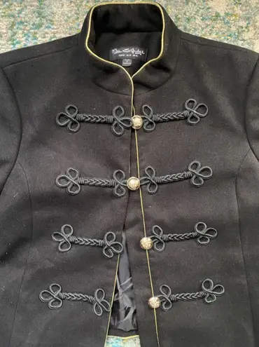 Miss Selfridge NWOT black military gold trim button down jacket blazer, size 10