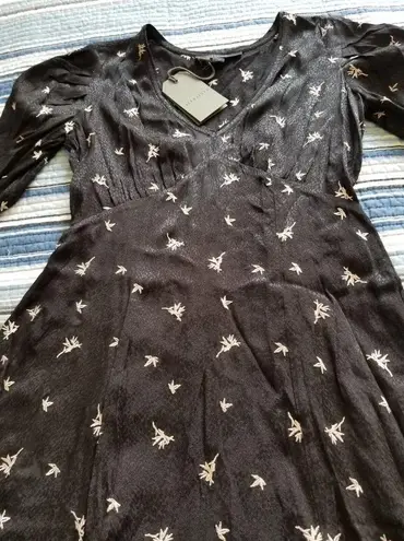 All Saints Rosi Bamboo Black Mini Dress Size 2