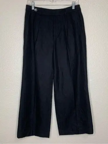 Ralph Lauren NWOT Lauren  Linen Blend Black Wide Leg Women’s Pants