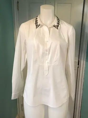 Rebecca Taylor  Embellished Collar Button Down