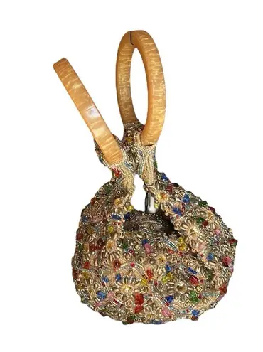 Sand Blossom Wristlet Bag Retailed for 98.00 Gold