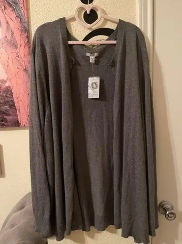 Croft & Barrow Plus Size Womens gray cardigan sweater size 4X New