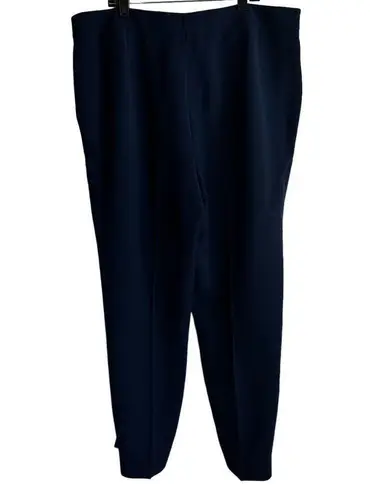 Lafayette 148 New York Size 14 Navy Blue Clinton Ankle Pants Straight High Rise