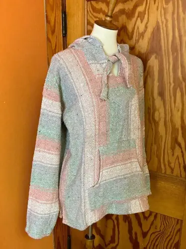 Vtg Y2K girly colors Baja hoodie Size L