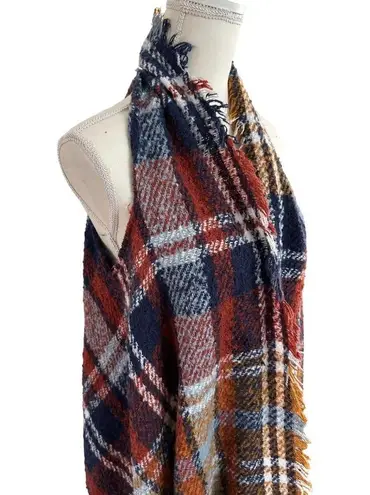 PLAID Womens Oversized Asymmetrical Scarf Vest One Size Size undefined