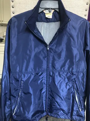 LL Bean Women's Light Weight Blue Vented Windbreaker Jacket Size Medium