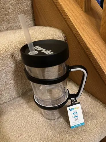 Tervis Clear 24oz tumbler with lid, straw, and handle Black