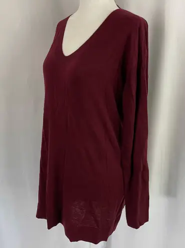 Vimmia New Reversible Criss Cross Sweater Shavasana Lightweight Knit Burgundy