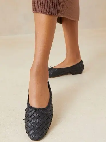 Loeffler Randall NEW Landry Black Woven Ballet Flat Black