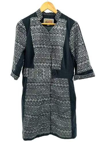 Burning Torch Jacket Dress Anthropologie Boho Western Pockets Button Down Lined Size L