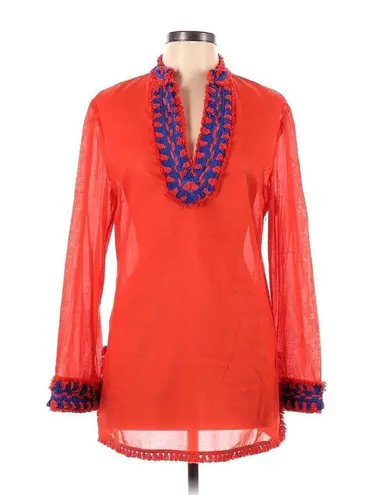 Tory Burch NWT  Tory Tunic in Samba Fringe Trim Sheer Cotton Blouse 6 $278 - Image 6