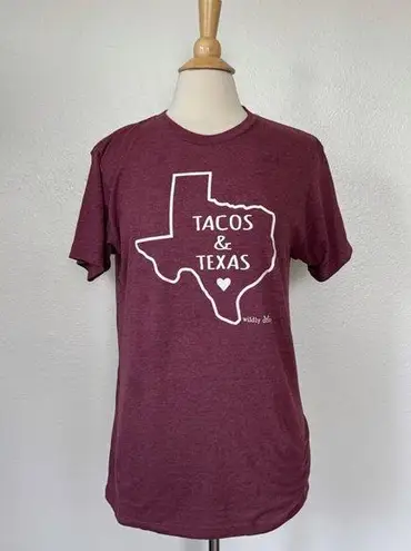 Tultex Maroon Tacos & Texas Short Sleeve Graphic T-Shirt