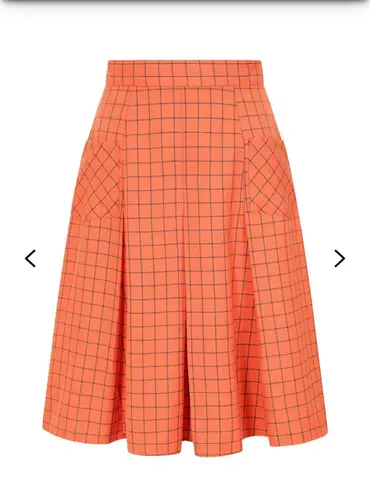 Hell Bunny Orange & Black Check Zora Skirt NWT | 2XL |