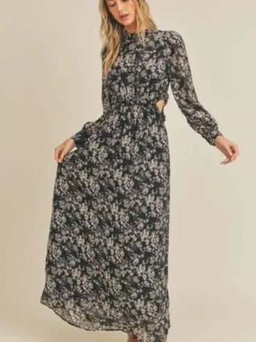 Lush Clothing NWT Lush Long Sleeve Floral Maxi with Side Cut Out