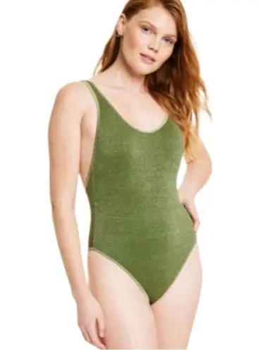 Fe Noel Target collab green silver sparkle one piece swimsuit Size XXS