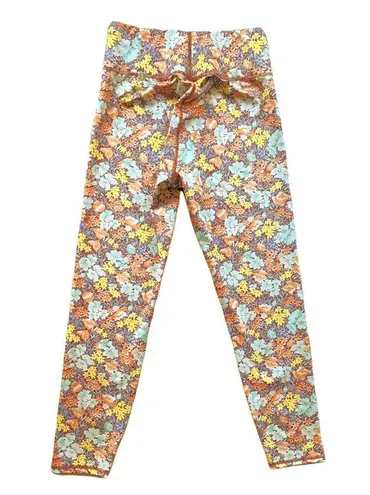 Veronica Beard Vilena Leggings Floral Orange Multi High Rise Workout Small NWT