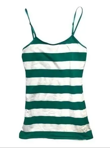 None Striped Tank Top Spaghetti Straps Stripes Green White Size Medium Maternity