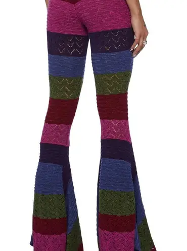 Current Mood Pink & Purple Striped Flare Pants