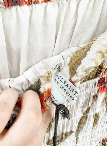 All Saints Ellie Dorada Floral 2-in-1 Skirt Dress in Ecru White Size 8 NWT