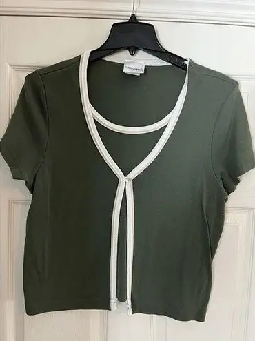 Fashion Bug Dark green  shirt Y2K