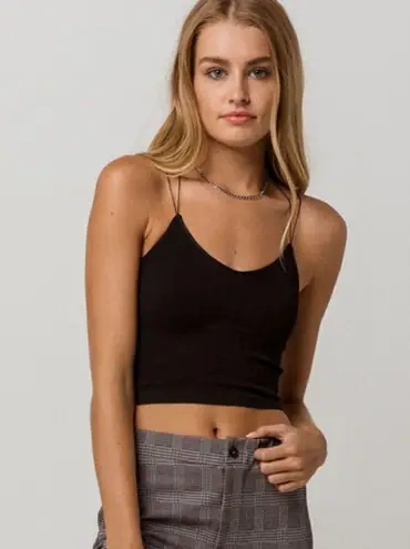 ✨ Gaze DOUBLE STRAP BASIC CROP TOP✨ Black Size L