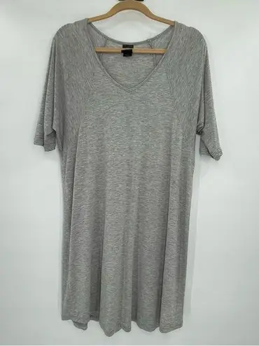 Agnes & Dora Women's Heather Gray Grey Love Tunic Short Sleeve V-Neck, Size XS