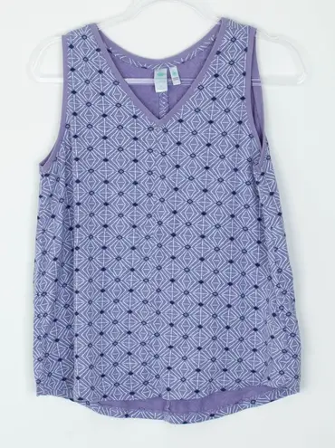 Aventura Womens Geometric Sleeveless Tank Top Size S Purple Sustainable Casual