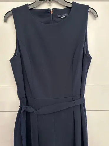 Tommy Hilfiger  Navy Tie-waist Sleeveless Crew Neck Wide Leg Cropped Jumpsuit 10