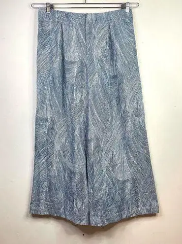 Target Fe Noel x  Linen Blend Blue White Tropical Wide Legs Pants womens XL new