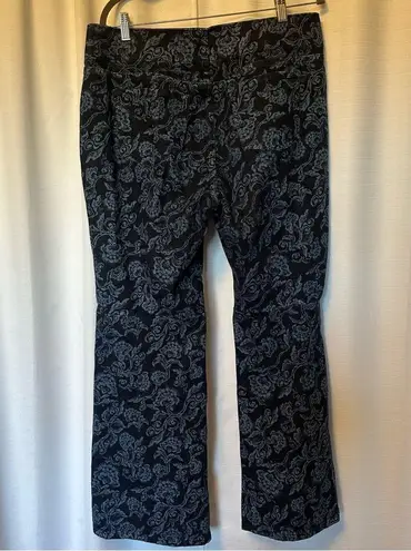 Soft Surroundings Floral Wide Leg Flare Pull on Jeans Size Large Boho Bell