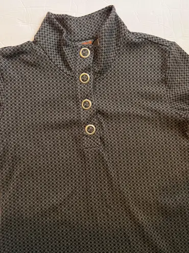 Merrell Pattern Black Gray Button Pullover Shirt Long Sleeve M Womens Outdoors