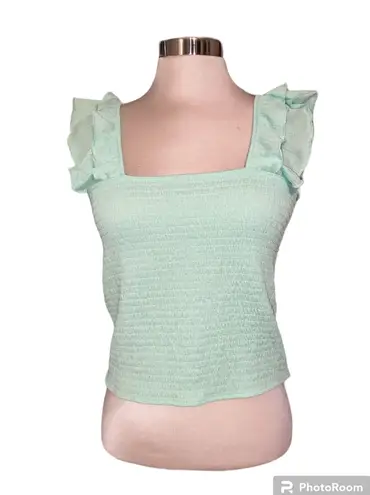 Jolie & Joy crop top square neckline ruffled short sleeves size large NWT