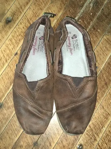 Bobs Memory foam leather slip on shoes Brown Size 7