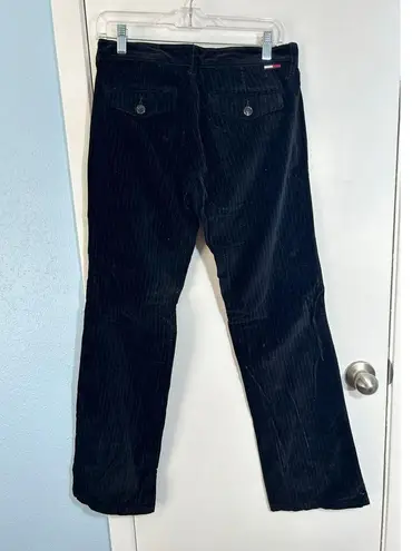 Y2K Tommy Jeans Pants Size 7 Black Velvet Pinstripe Flare Leg Whimsygoth Office
