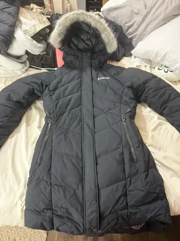 NWOT Columbia Omni heat lay ‘D’ down hooded down winter jacket Black Size M