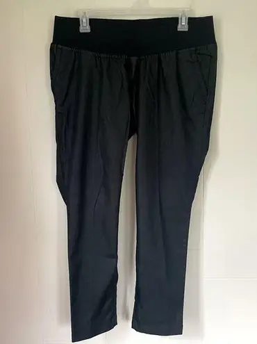 Liz Lange Maternity dark wash denim jean trousers straight leg ~ women’s size M